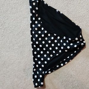 Old Navy Black and White Polka Dot Bikini Bottom - Large